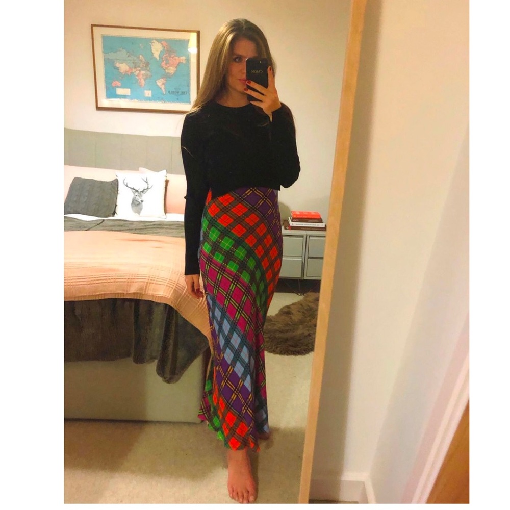 RIXO XL US12 Holly rainbow multicolor check print dress - Picture 9 of 16